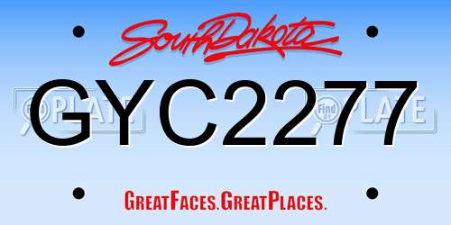 GYC2277 South Dakota License Plate