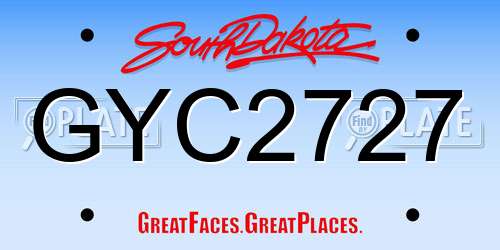 GYC2727 South Dakota License Plate
