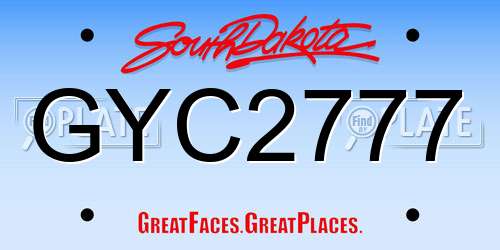 GYC2777 South Dakota License Plate