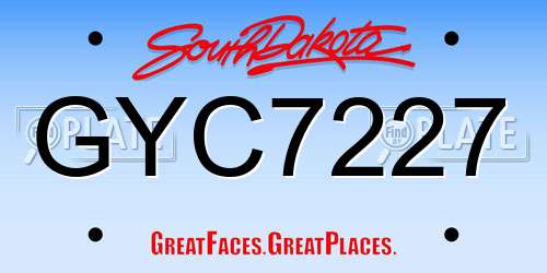 GYC7227 South Dakota License Plate
