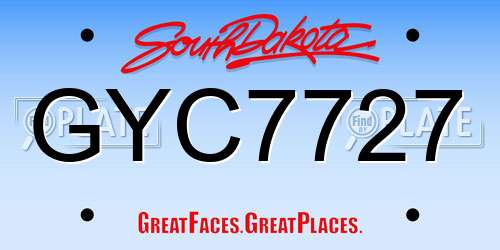 GYC7727 South Dakota License Plate