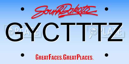GYCTTTZ South Dakota License Plate