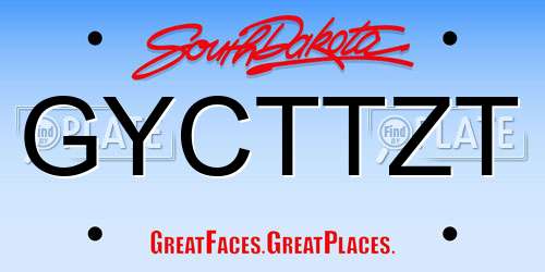 GYCTTZT South Dakota License Plate