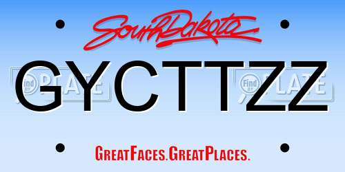 GYCTTZZ South Dakota License Plate