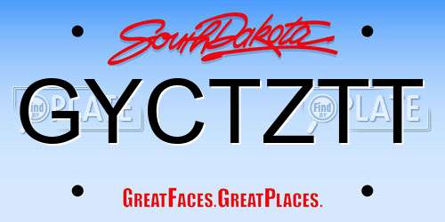 GYCTZTT South Dakota License Plate
