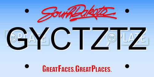 GYCTZTZ South Dakota License Plate