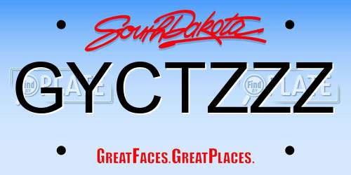 GYCTZZZ South Dakota License Plate