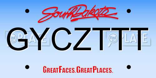 GYCZTTT South Dakota License Plate