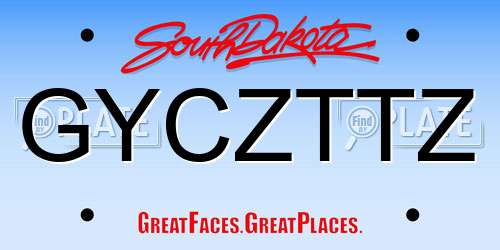 GYCZTTZ South Dakota License Plate