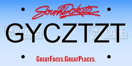 GYCZTZT South Dakota License Plate