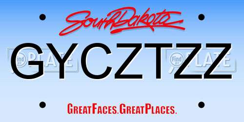 GYCZTZZ South Dakota License Plate