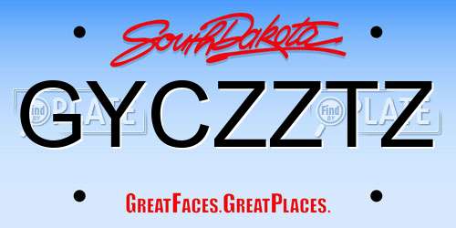 GYCZZTZ South Dakota License Plate
