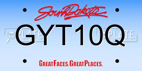 GYT10Q South Dakota License Plate