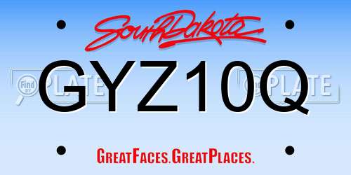 GYZ10Q South Dakota License Plate