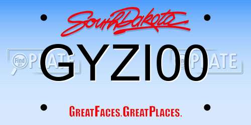 GYZI00 South Dakota License Plate