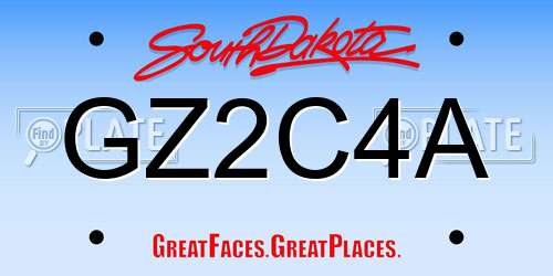 GZ2C4A South Dakota License Plate