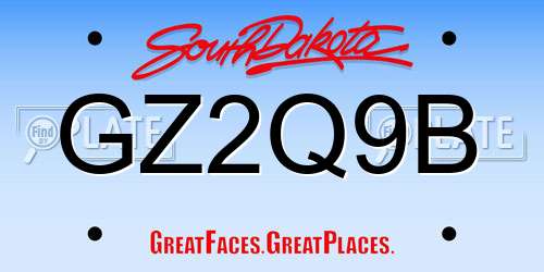 GZ2Q9B South Dakota License Plate