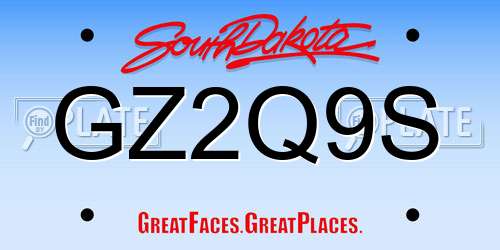 GZ2Q9S South Dakota License Plate