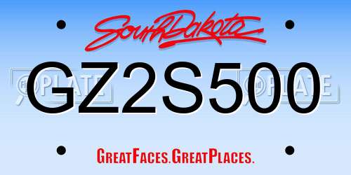 GZ2S500 South Dakota License Plate