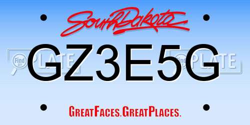 GZ3E5G South Dakota License Plate