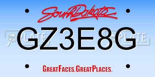 GZ3E8G South Dakota License Plate