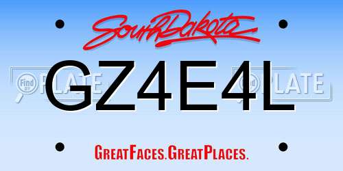 GZ4E4L South Dakota License Plate