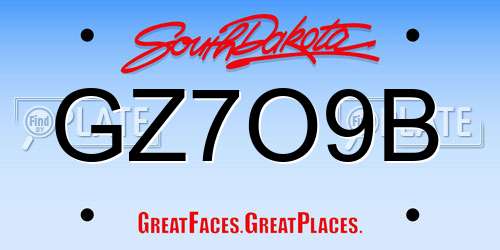 GZ7O9B South Dakota License Plate