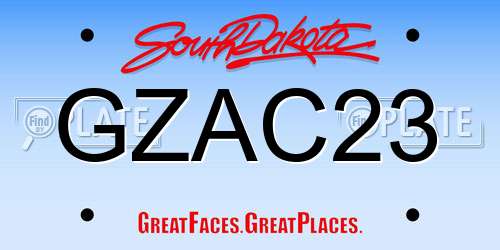 GZAC23 South Dakota License Plate