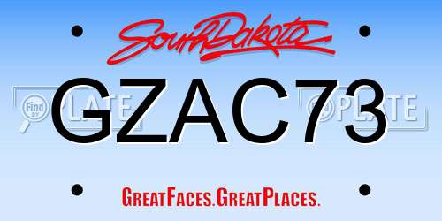 GZAC73 South Dakota License Plate