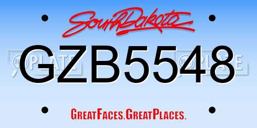 GZB5548 South Dakota License Plate