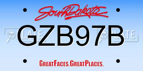 GZB97B South Dakota License Plate