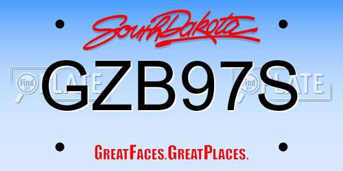 GZB97S South Dakota License Plate