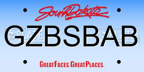 GZBSBAB South Dakota License Plate