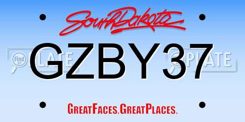 GZBY37 South Dakota License Plate