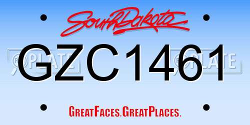 GZC1461 South Dakota License Plate