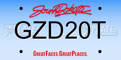 GZD20T South Dakota License Plate