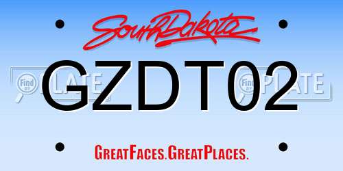 GZDT02 South Dakota License Plate