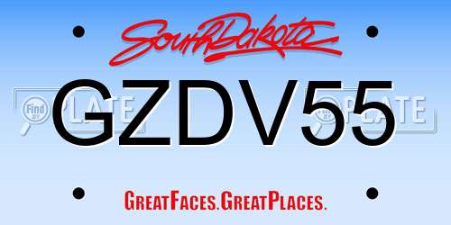 GZDV55 South Dakota License Plate