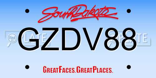 GZDV88 South Dakota License Plate