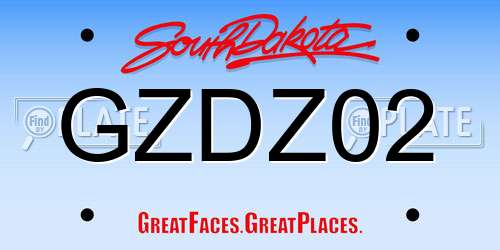 GZDZ02 South Dakota License Plate
