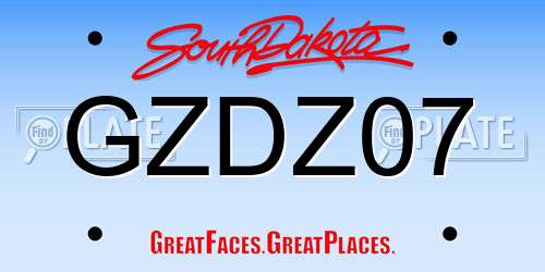 GZDZ07 South Dakota License Plate