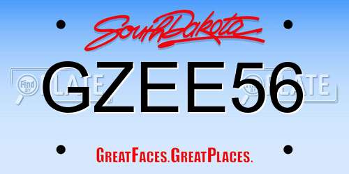 GZEE56 South Dakota License Plate