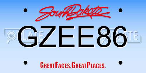 GZEE86 South Dakota License Plate
