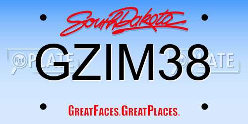 GZIM38 South Dakota License Plate