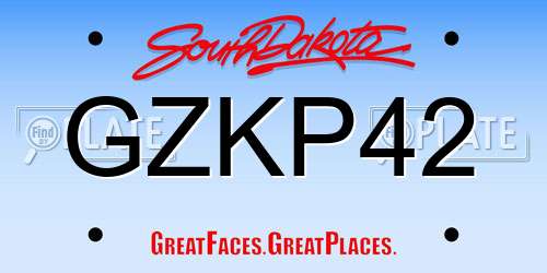 GZKP42 South Dakota License Plate