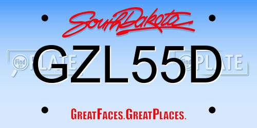 GZL55D South Dakota License Plate