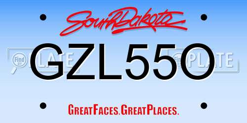GZL55O South Dakota License Plate