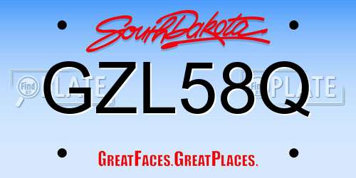 GZL58Q South Dakota License Plate