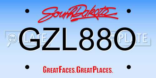 GZL88O South Dakota License Plate