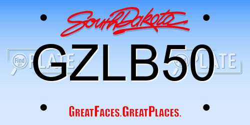 GZLB50 South Dakota License Plate